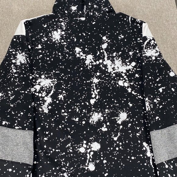 Carbon Hoodie Sweatshirt Top Men's XXL Black White Paint Streak Casual - Picture 7 of 11